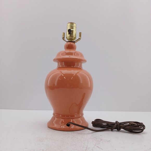 Retro Peach Ginger Jar Glaze Ceramic Pottery Table Lamp Art Deco Pottery - Picture 8 of 14